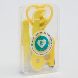 Набор по уходу за ребенком Крошка Я, 5 предметов - расческа, пинцет, ножницы, книпсер, пилка, желтый