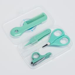 Набор по уходу за ребенком, 5 предметов: расческа, пинцет, ножницы, книпсер, пилка, зеленый