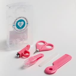 Набор по уходу за ребенком, 5 предметов: расческа, пинцет, ножницы, книпсер, пилка, розовый