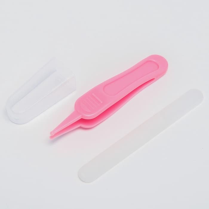 Набор по уходу за ребенком, 5 предметов: расческа, пинцет, ножницы, книпсер, пилка, розовый