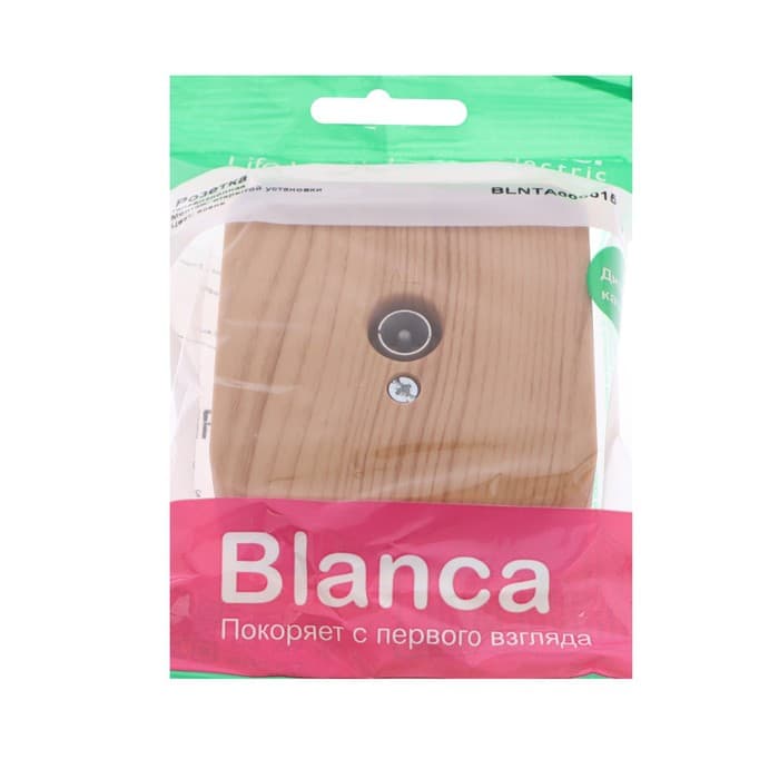 Розетка ТВ SE Blanca, накладная, IP20, 1 дБ, цвет ясень, BLNTA000015
