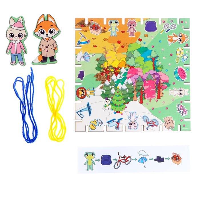 Геоборд с заданиями Лесная мастерская «Изучаем времена года»