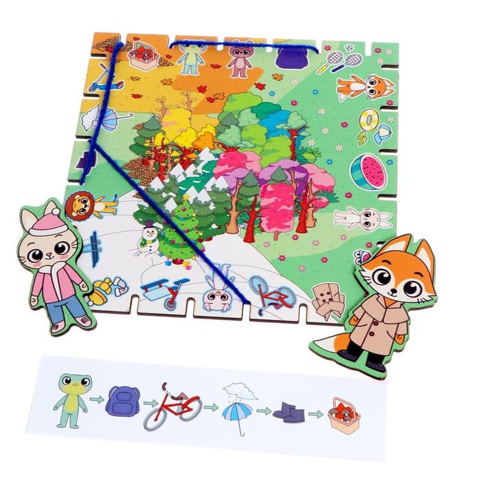 Геоборд с заданиями Лесная мастерская «Изучаем времена года»