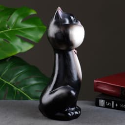 Копилка для денег «Кот черный с бантиком», гипс, 28×15×10 см