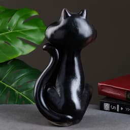Копилка для денег «Кот черный с бантиком», гипс, 28×15×10 см