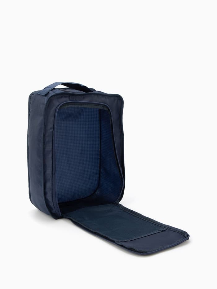 Косметичка дорожная на молнии, с ручкой, с карманом, синяя