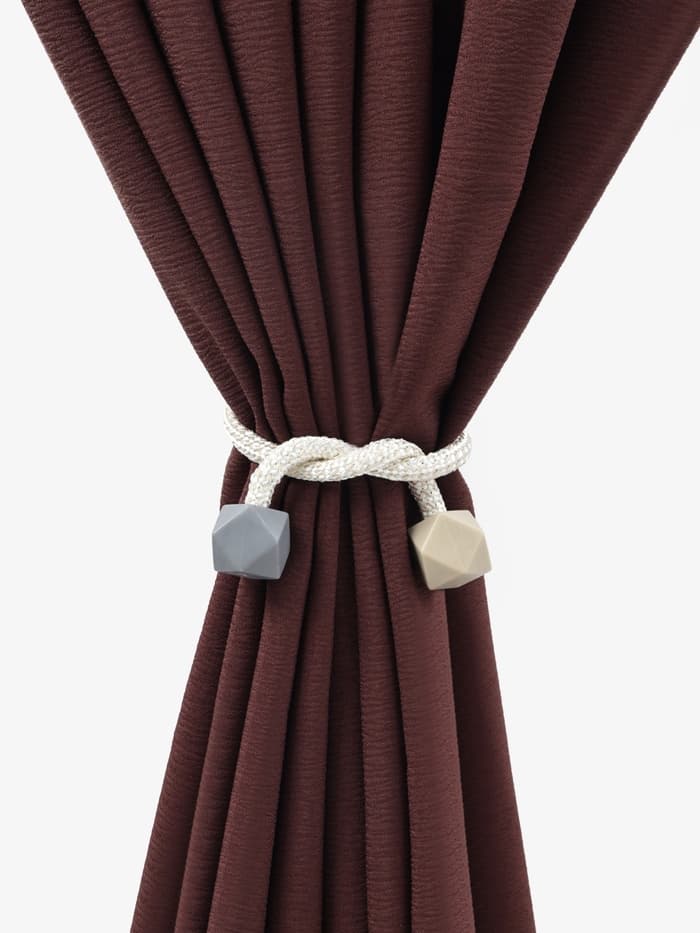 Подхват для штор «Камушки», d=3×46 см, пепельно-бежевый, серый