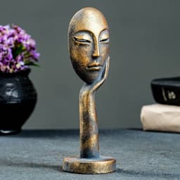 Фигурка гипс «Бюст: Маска в руке», винтаж, 20 см