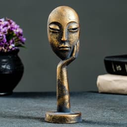 Фигурка гипс «Бюст: Маска в руке», винтаж, 20 см