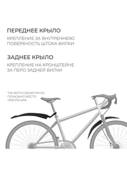 Набор крыльев 24-26", пластик, чёрный