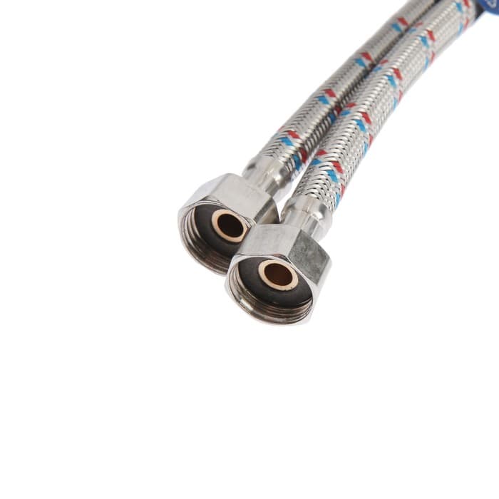 Подводка гибкая для смесителя ZEIN, гайка 1/2", штуцер М10, 80 см, набор 2 шт.