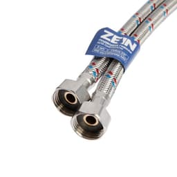 Подводка гибкая для смесителя ZEIN, гайка 1/2", штуцер М10, 100 см, набор 2 шт.