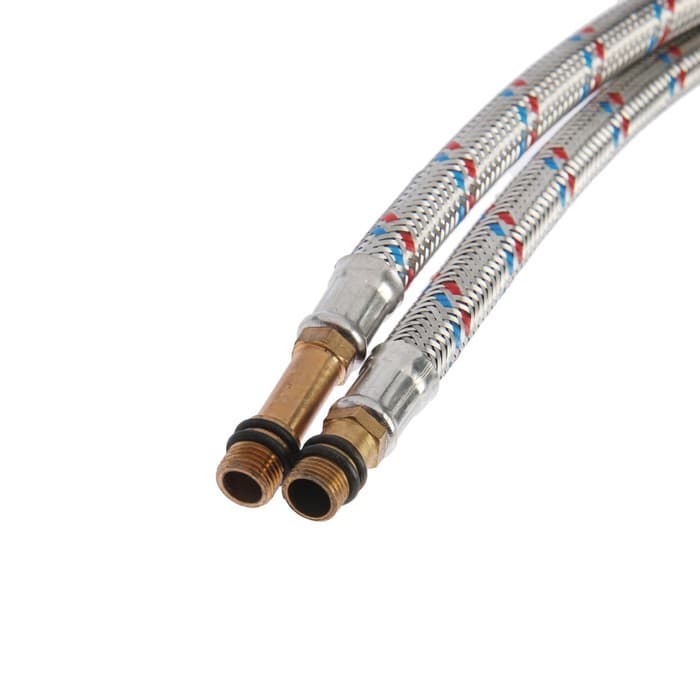 Подводка гибкая для смесителя ZEIN, гайка 1/2", штуцер М10, 120 см, набор 2 шт.