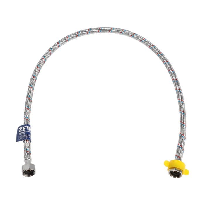 Подводка гибкая для воды ZEIN, 1/2", гайка-гайка, 80 см, с ключом для монтажа