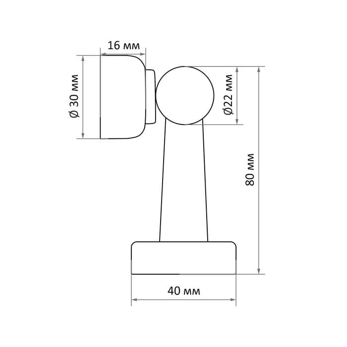 Упор дверной LOCKLAND, магнитный, цвет медь