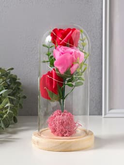 Фигурка световая колба RISALUX «Три розы», LED - ночник, от батареек, 3×ААА 11×11×21.5 см