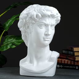 Бюст «Давид», фигурка гипс, белый, 24×45 см