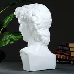 Бюст «Давид», фигурка гипс, белый, 24×45 см