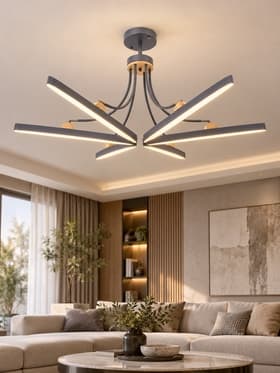 Люстра с ПДУ 1692/6 LED 168 Вт 3000-6000К диммер серый 118×118×45 см BayerLux