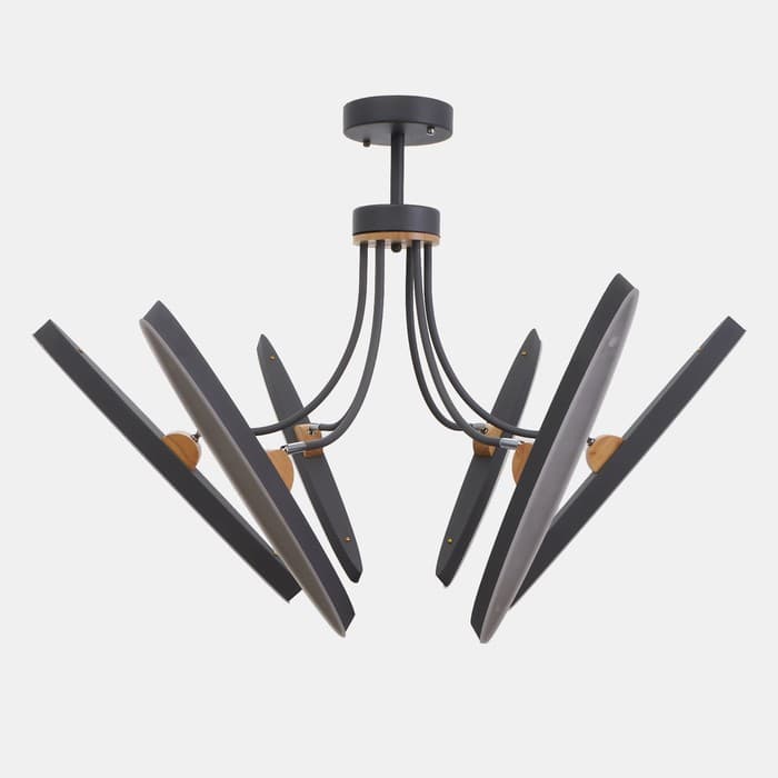 Люстра с ПДУ 1692/6 LED 168 Вт 3000-6000К диммер серый 118×118×45 см BayerLux