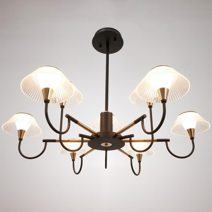 Люстра 1695/9 LED 216 Вт 3000-6000К черно-золотой 95×95×113 см BayerLux
