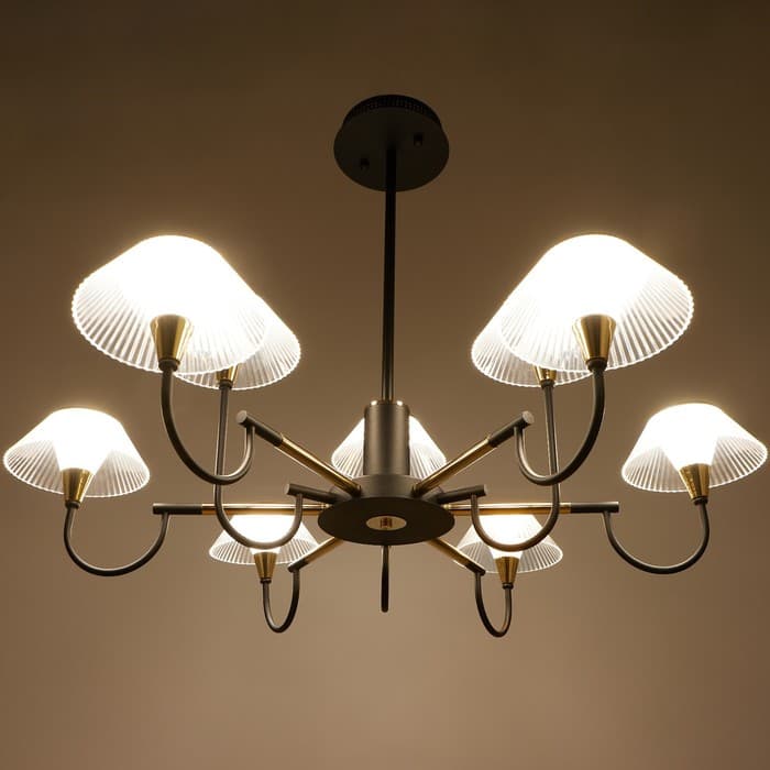 Люстра 1695/9 LED 216 Вт 3000-6000К черно-золотой 95×95×113 см BayerLux