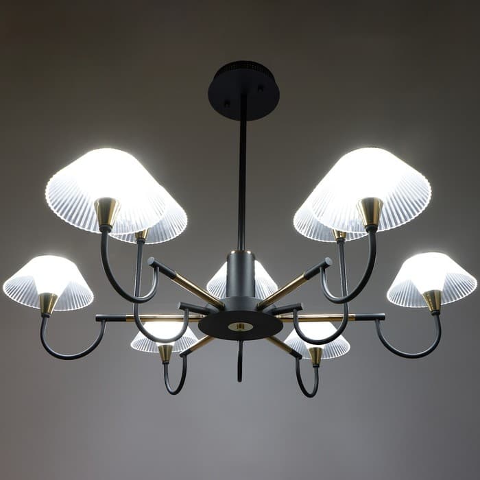 Люстра 1695/9 LED 216 Вт 3000-6000К черно-золотой 95×95×113 см BayerLux