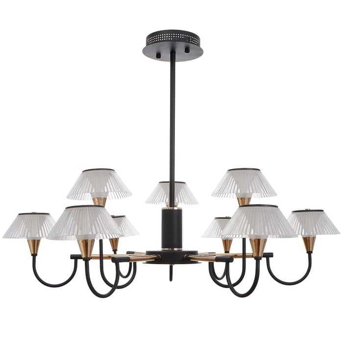 Люстра 1695/9 LED 216 Вт 3000-6000К черно-золотой 95×95×113 см BayerLux