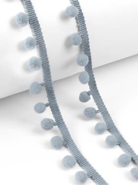 Тесьма декоративная с помпонами, 25±5 мм, 8±0.5 м, серая