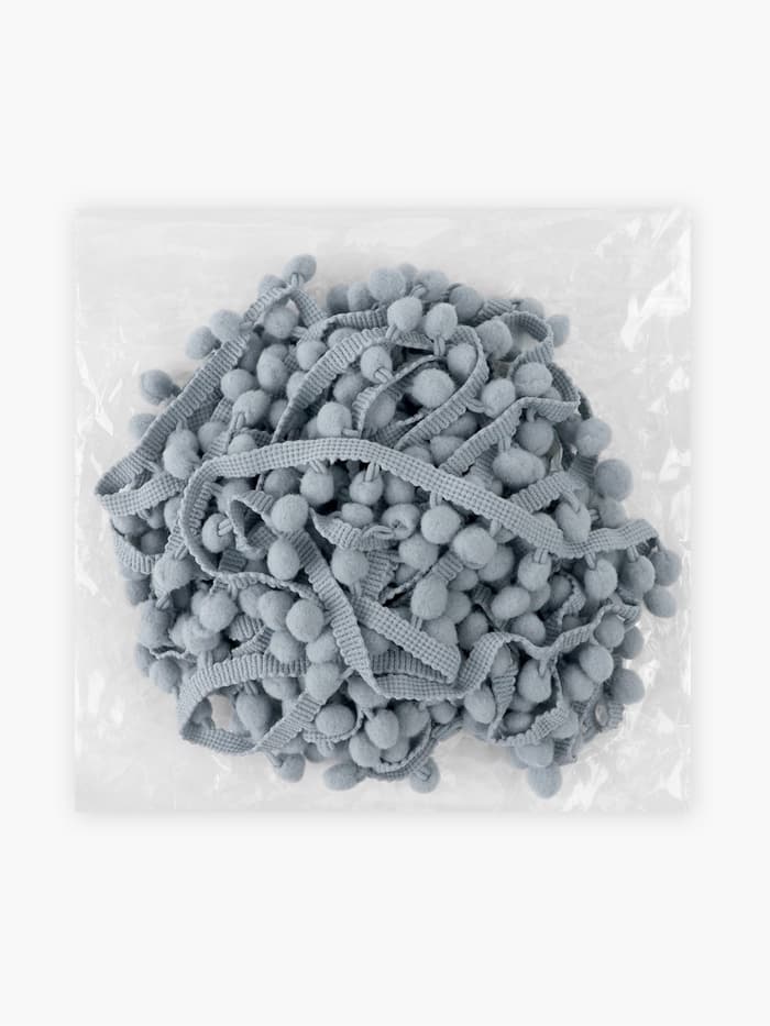 Тесьма декоративная с помпонами, 25±5 мм, 8±0.5 м, серая