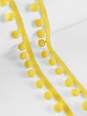 Тесьма декоративная с помпонами, 25±5 мм, 9.1±0.5 м, жёлтая