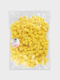 Тесьма декоративная с помпонами, 25±5 мм, 9.1±0.5 м, жёлтая