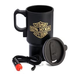 Термокружка автомобильная, 450 мл, «100 % мужик», сохраняет тепло 4 ч, 12×17 см