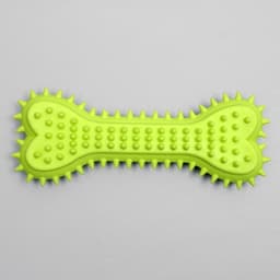 Игрушка жевательная литая «Кость с шипами», 15×6×2.5 см, салатовая