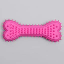 Жевательная игрушка для собак литая «Кость для массажа», 11×4×2 см, розовая