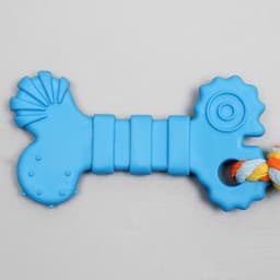 Игрушка жевательная с канатом «Кость с хвостом», синяя