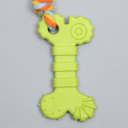 Игрушка жевательная с канатом «Кость с хвостом», зелёная