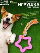 Игрушка жевательная с канатом «Звезда с хвостом», розовая