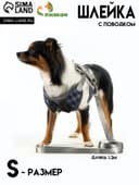 Шлейка с поводком, S, ОШ 20-40 см, ОГ 30-44 см, поводок 120×1 см, серая