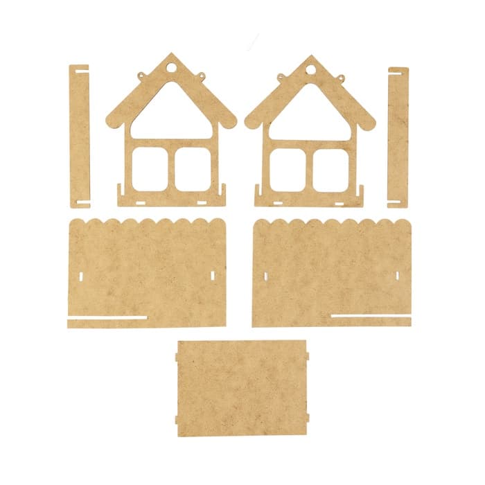 Кормушка - конструктор из ХДФ для птиц «Домик», своими руками, 17×13×19.5 см, Greengo