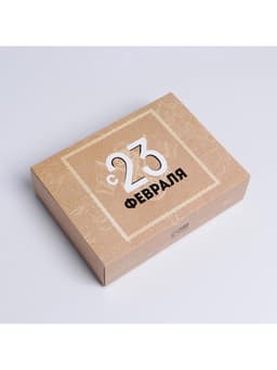 Коробка кондитерская, упаковка, «С 23 февраля», 20×15×5 см