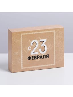 Коробка кондитерская, упаковка, «С 23 февраля», 20×15×5 см
