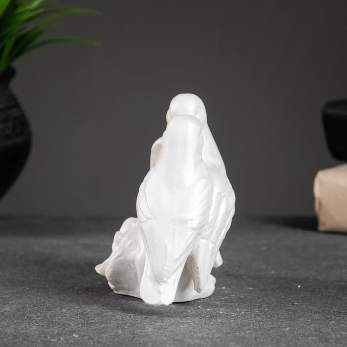 Фигурка гипс «Голуби», перламутровый, 12×12×7 см