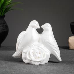 Фигурка гипс «Голуби», перламутровый, 12×12×7 см