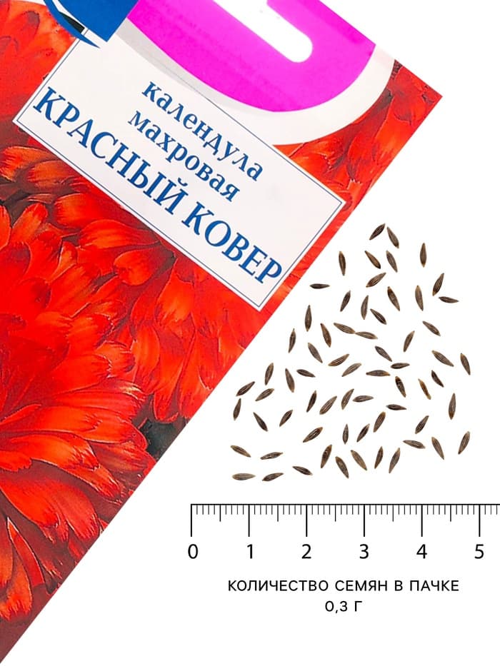 Семена цветов Календула махровая «Красный ковёр», 0.3 г, «Урожай удачи»