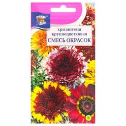 Семена Цветов Хризантема многолетняя «Смесь окрасок», крупноцветковая, 0.02 г, «Урожай удачи»