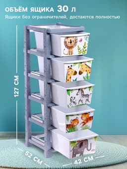 Комод пластиковый «Счастливое детство», 5 секций