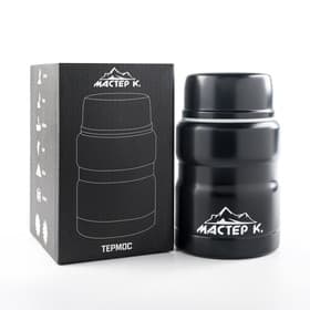 Термос для еды Мастер К, 500 мл, 10×15.5 см, нержавеющая сталь, чёрный