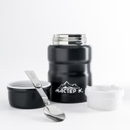 Термос для еды Мастер К, 500 мл, 10×15.5 см, нержавеющая сталь, чёрный