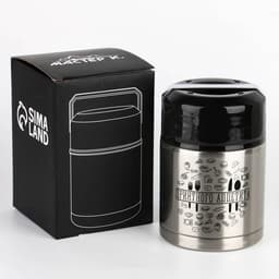 Термос для еды Мастер К «Приятного аппетита», 800 мл, нержавеющая сталь, серебристый, чёрный